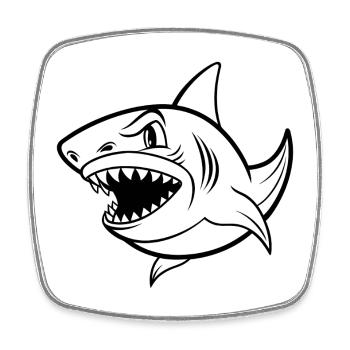 Shark - Square fridge magnet - white - Front