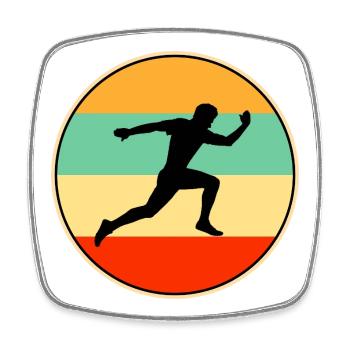 Männlicher Läufer Retro Sunset Vintage Athlete Sport Gif - Viereckiger Kühlschrankmagnet - Weiß - Vorne