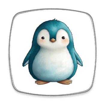 Pinguinbaby, Polartier, Eisscholle - Viereckiger Kühlschrankmagnet - Weiß - Vorne