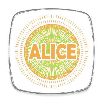 Idée cadeau Alice - Magnet carré - blanc - Devant