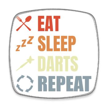 Mange des fléchettes pour dormir Répète - Magnet carré - blanc - Devant