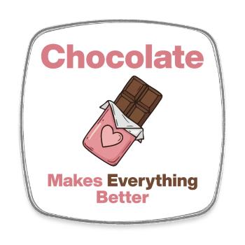 Le chocolat rend tout meilleur - Magnet carré - blanc - Devant