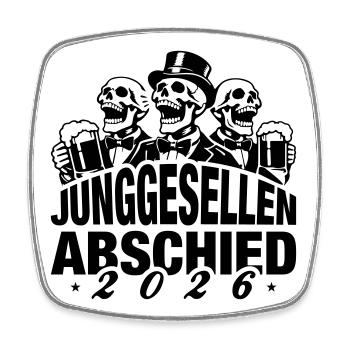 Bachelor Party 2026 Jga Skeleton - Square fridge magnet - white - Front