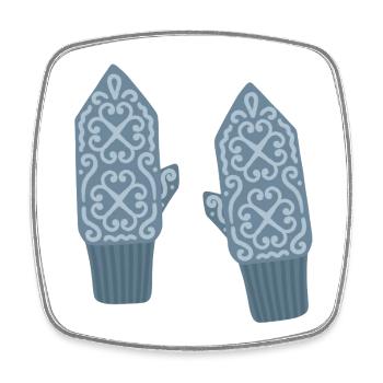 Selbu Norwegian Mittens - Square fridge magnet - white - Front