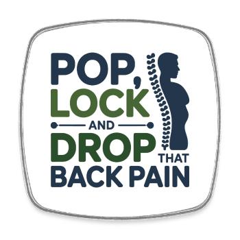 Chiropracteur Pop Lock Drop Back Pain Pain - Magnet carré - blanc - Devant