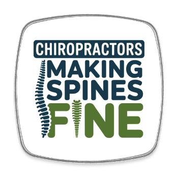 Chiropractor Making Spines Fine Professional DC  - Square fridge magnet - white - Front