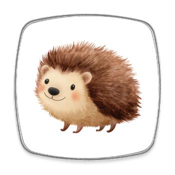Cute Hedgehog – Childish and Charming Drawing - Square fridge magnet - white - Front