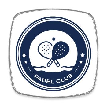 Anpassbarer Padel-Club – Teamabzeichen - Viereckiger Kühlschrankmagnet - Weiß - Vorne