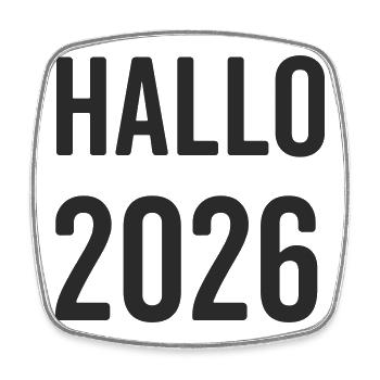 Hallo 2026  - Viereckiger Kühlschrankmagnet - Weiß - Vorne