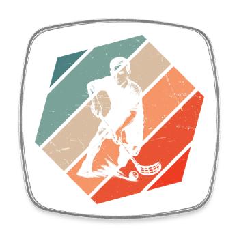 Compact floorball design for floorball - Square fridge magnet - white - Front