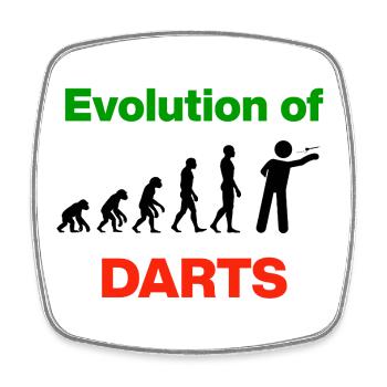 Evolution of Darts, Creation of Perfetion, 180 - Viereckiger Kühlschrankmagnet - Weiß - Vorne