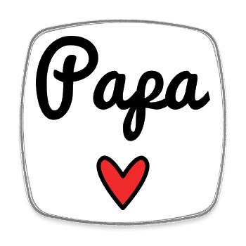 DAD. FATHER'S DAY. HAPPY FATHER'S DAY. HAPPY BIRTHDAY. - Square fridge magnet - white - Front