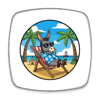 Coole Sommer-Ambibes für den Eselstrandurlaub - Viereckiger Kühlschrankmagnet - Weiß - Vorne