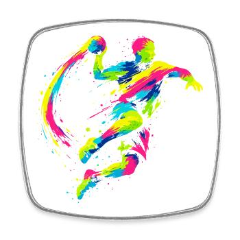 Entraîneur de handball : Drôle de dicton. - Magnet carré - blanc - Devant