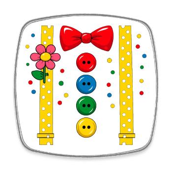 Clown Kostüm Fasching Karneval Lustig Damen - Viereckiger Kühlschrankmagnet - Weiß - Vorne