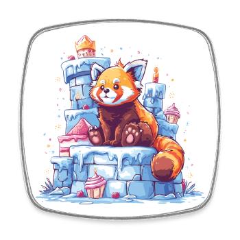 Roter Panda auf Eisburg - Viereckiger Kühlschrankmagnet - Weiß - Vorne