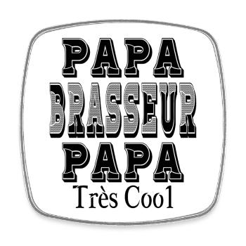 Papa Brauer Papa Sehr cool - Viereckiger Kühlschrankmagnet - Weiß - Vorne