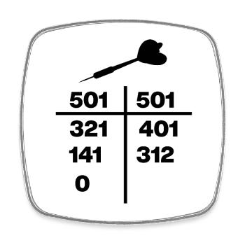 9-Darter – Perfektes 501 Finish - Viereckiger Kühlschrankmagnet - Weiß - Vorne