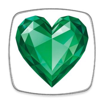 EMERALD HEART – Frieden & Liebe - Viereckiger Kühlschrankmagnet - Weiß - Vorne