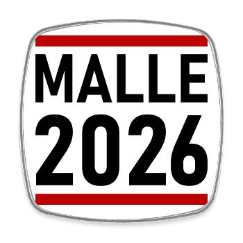 Malle 2026 Mallorca - Square fridge magnet - white - Front