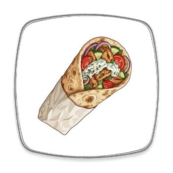 Gyros-Design - Viereckiger Kühlschrankmagnet - Weiß - Vorne