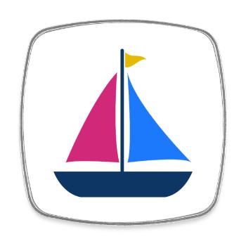 Segelboot - Viereckiger Kühlschrankmagnet - Weiß - Vorne