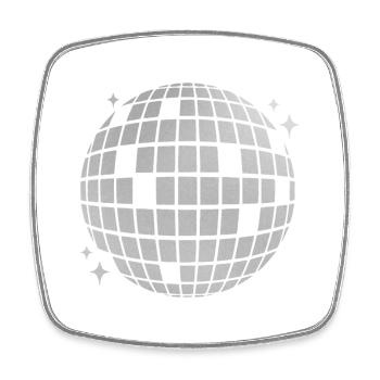 Discokugel-Mosaik Glanz - Viereckiger Kühlschrankmagnet - Weiß - Vorne
