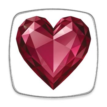 RUBIN HEART – Frieden und Liebe - Viereckiger Kühlschrankmagnet - Weiß - Vorne