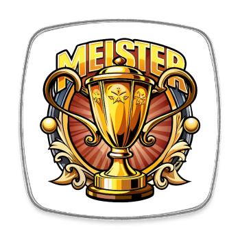 Meisterpokal Siegdesign - Viereckiger Kühlschrankmagnet - Weiß - Vorne