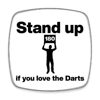 Stand up – 180 Darts Fan, Onehundreteighty - Square fridge magnet - white - Front