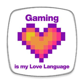 Gaming is my Love Language Heart, Gamer - Viereckiger Kühlschrankmagnet - Weiß - Vorne