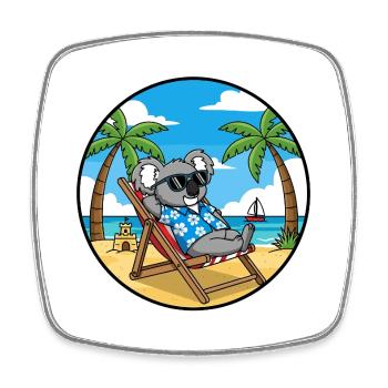 Coole Koala-Strandferien-Sommerstimmung - Viereckiger Kühlschrankmagnet - Weiß - Vorne