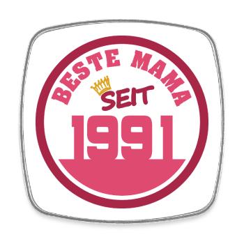 1991 - Viereckiger Kühlschrankmagnet - Weiß - Vorne