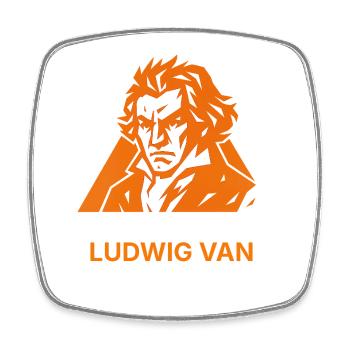 A Bit of the Old Ludwig Van - Square fridge magnet - white - Front