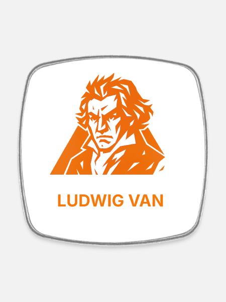 A Bit of the Old Ludwig Van - Square fridge magnet - white