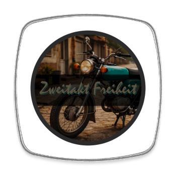 Vintage Motorcycle Freedom - Square fridge magnet - white - Front