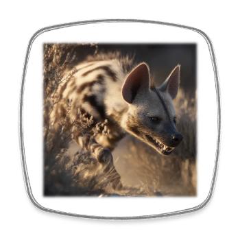 Striped Hyena Desert Wildlife Nature - Square fridge magnet - white - Front