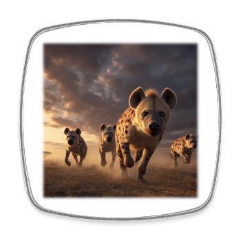Hyänen Gruppe Savanne Wildlife Design - Viereckiger Kühlschrankmagnet - Weiß - Vorne