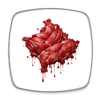 Kosovo - Blood and Muscle - Viereckiger Kühlschrankmagnet - Weiß - Vorne