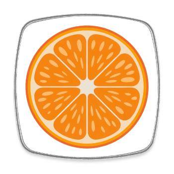 Vibrant Orange Slice Fruit Retro Citrus Art - Square fridge magnet - white - Front