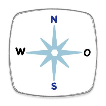 Compass Cardinal Directions Star Compass Maritime - Square fridge magnet - white - Front