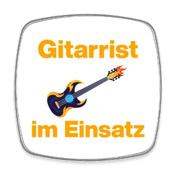 Guitariste en action, Rockt 'n’Roll, musicien - Magnet carré - blanc - Devant