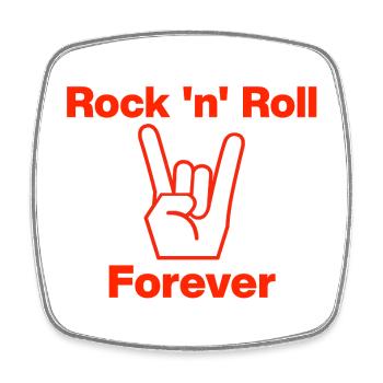 Rock 'n' Roll Forever – Horns up, Pommesgabel - Viereckiger Kühlschrankmagnet - Weiß - Vorne
