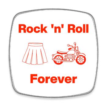 Rock 'n' Roll pour toujours – Rock & Roll ! - Magnet carré - blanc - Devant