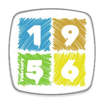 Patches colorées pour le 70e anniversaire depuis 02/1956 - Magnet carré - blanc - Devant