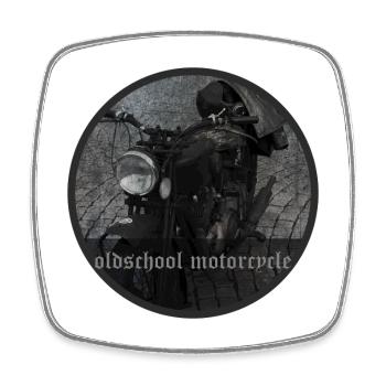 Oldschool Motorcycle - Square fridge magnet - white - Front