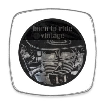 Né pour rouler un moteur vintage - Magnet carré - blanc - Devant