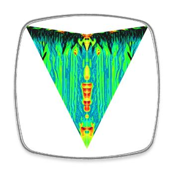 Totem Numérique, Gardien Néon, Bête de Symétrie - Magnet carré - blanc - Devant