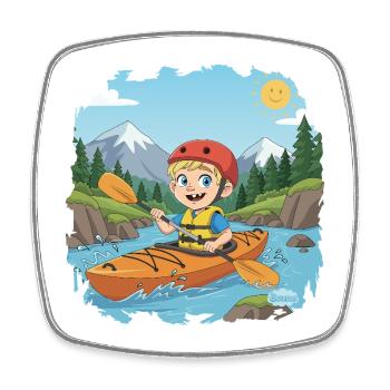 Bouno Adventure on the River - Square fridge magnet - white - Front