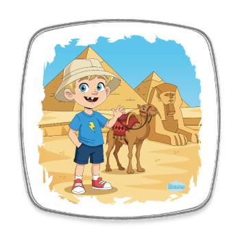 Bouno in Ägypten - Abenteuer bei den Pyramiden - Viereckiger Kühlschrankmagnet - Weiß - Vorne